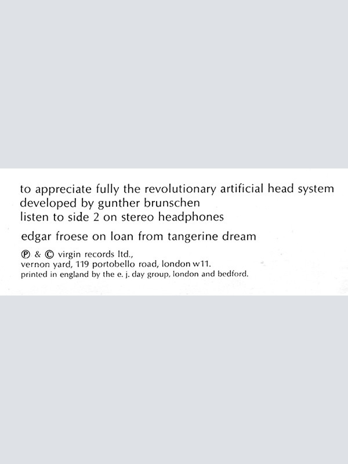 Vinyl / Edgar Froese - Aqua