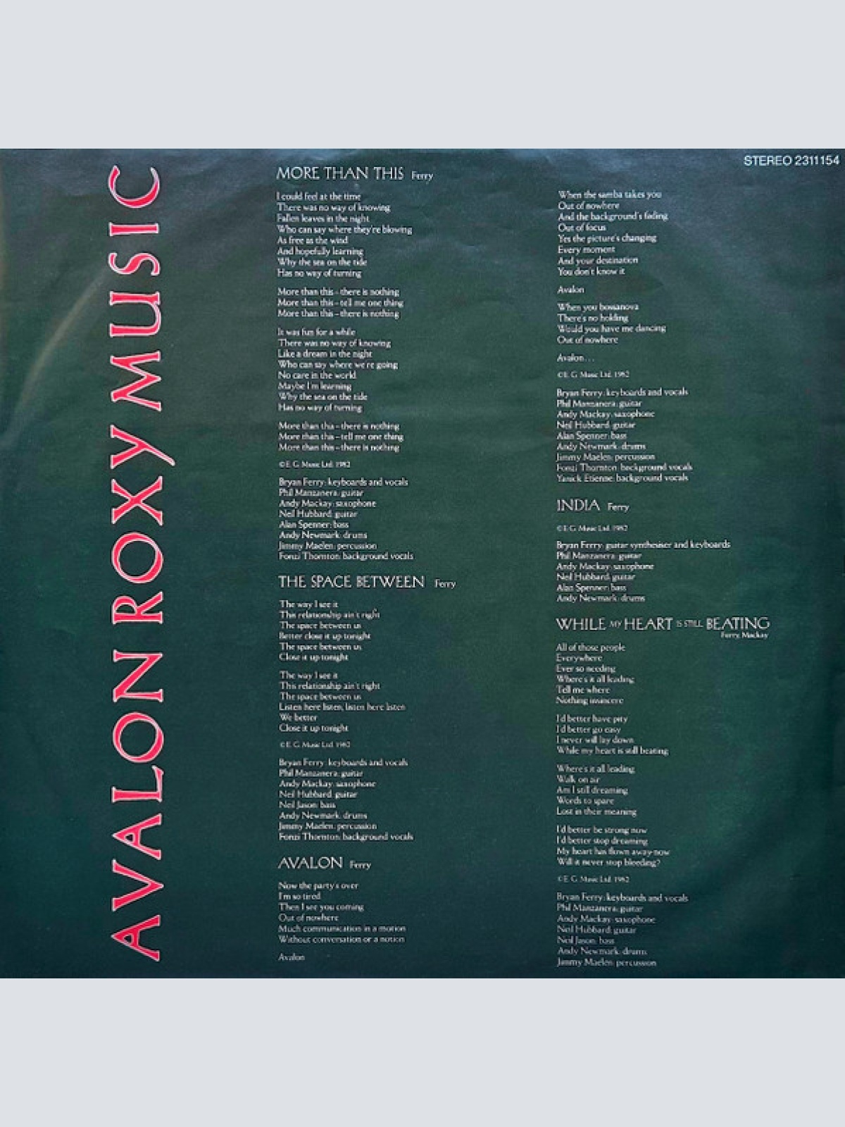 Vinyl / Roxy Music - Avalon