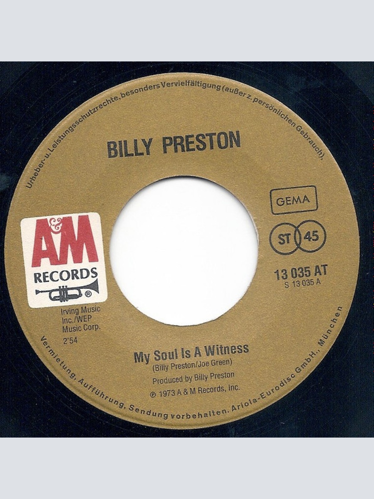 Vinyl / Billy Preston - My Soul Is A Witness / Space Race