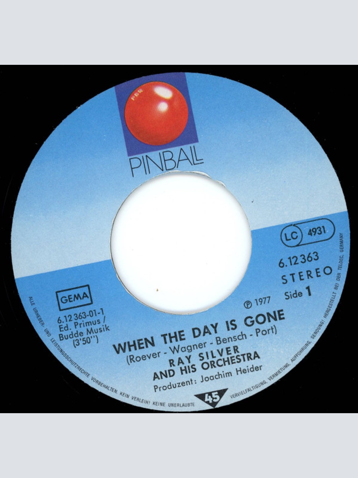 Vinyl / Ray Silver And His Orchestra - When The Day Is Gone