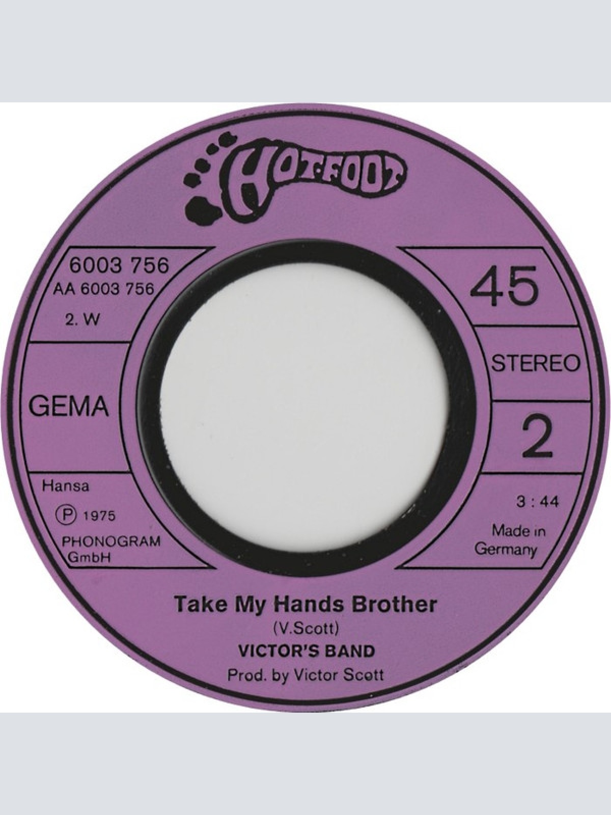 Vinyl / Victor's Band - Island In The Sun