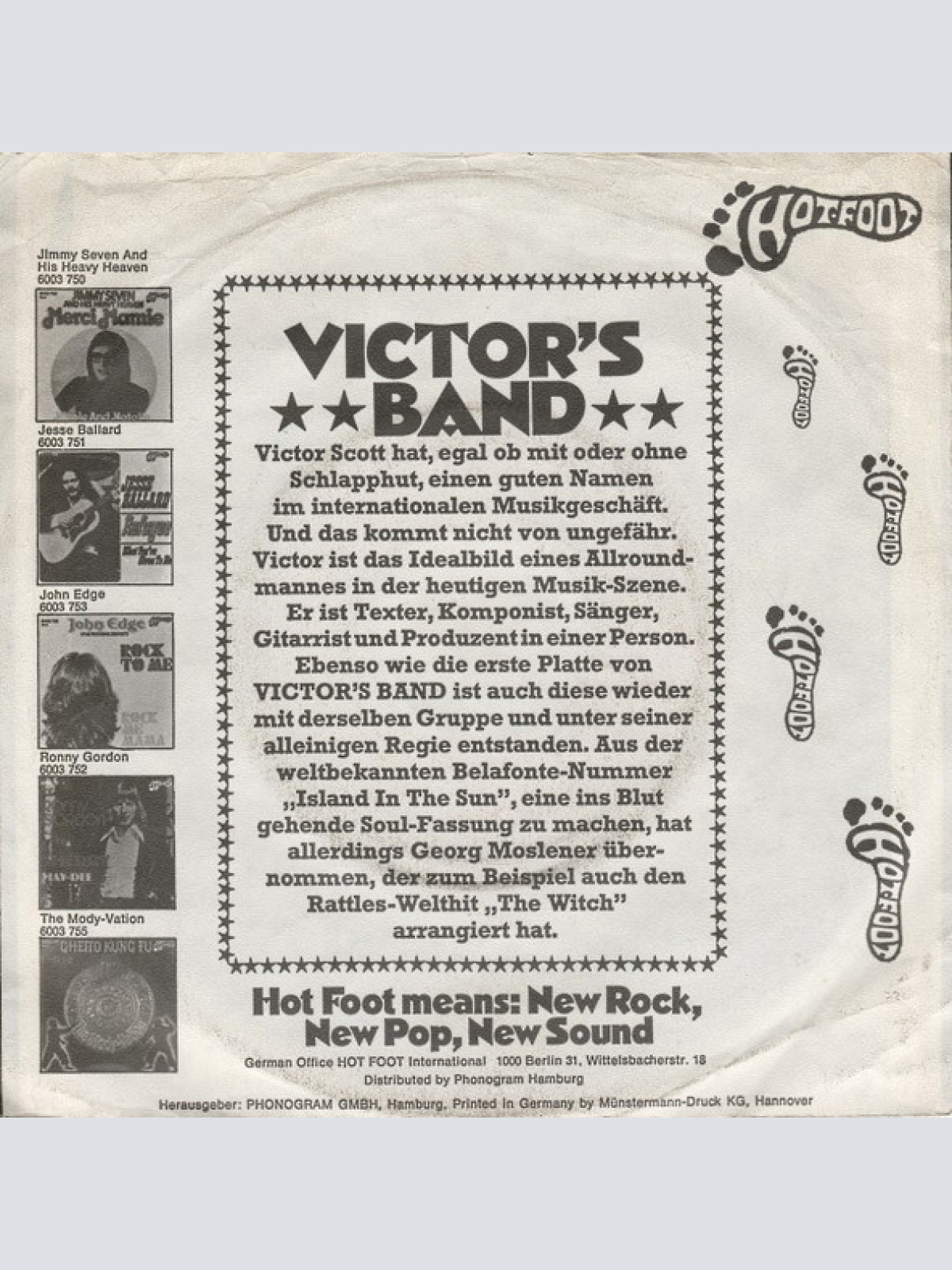 Vinyl / Victor's Band - Island In The Sun