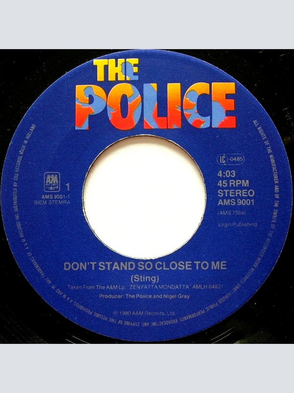 Vinyl / The Police - Don't Stand So Close To Me