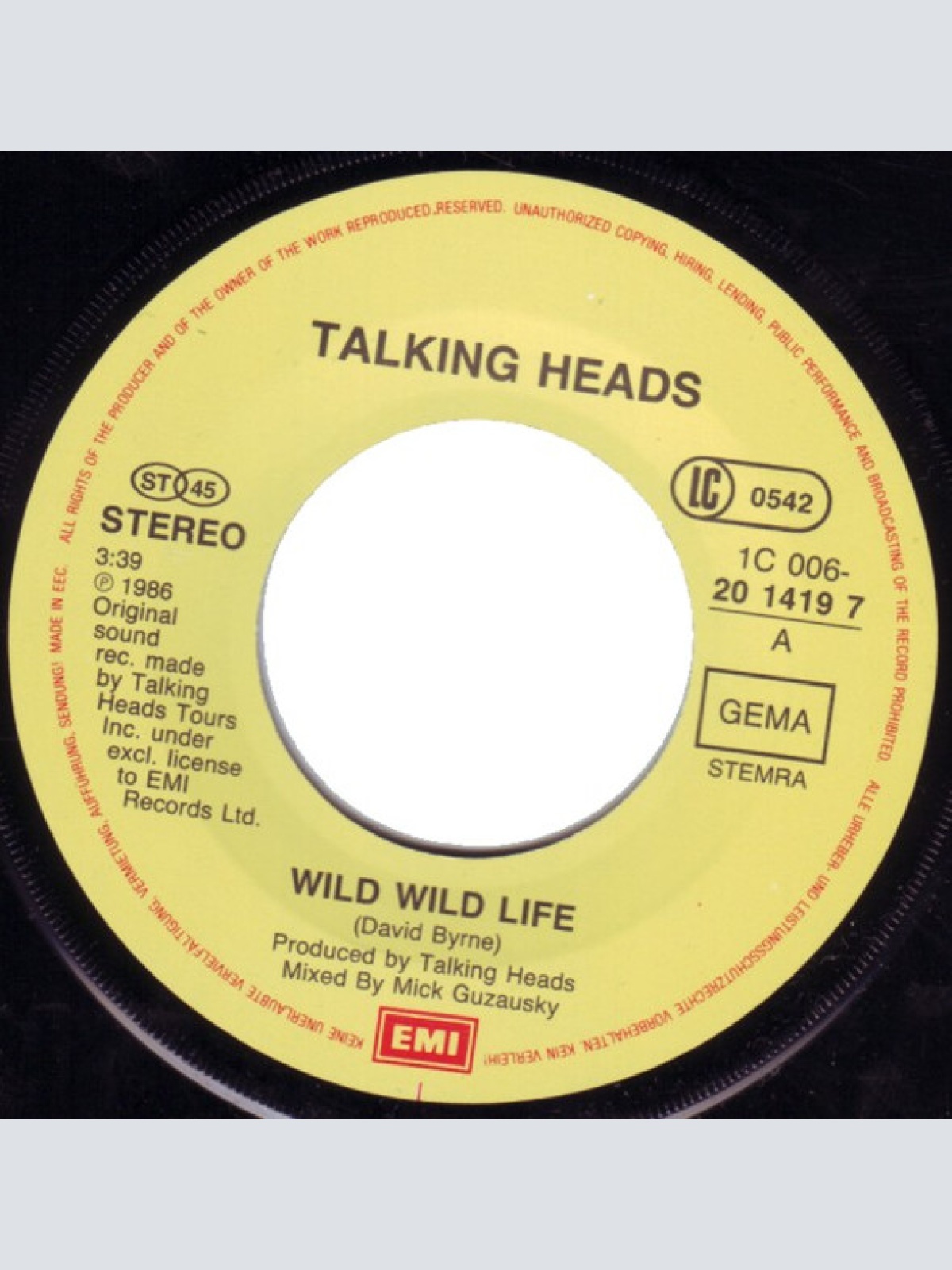 Vinyl / Talking Heads - Wild Wild Life