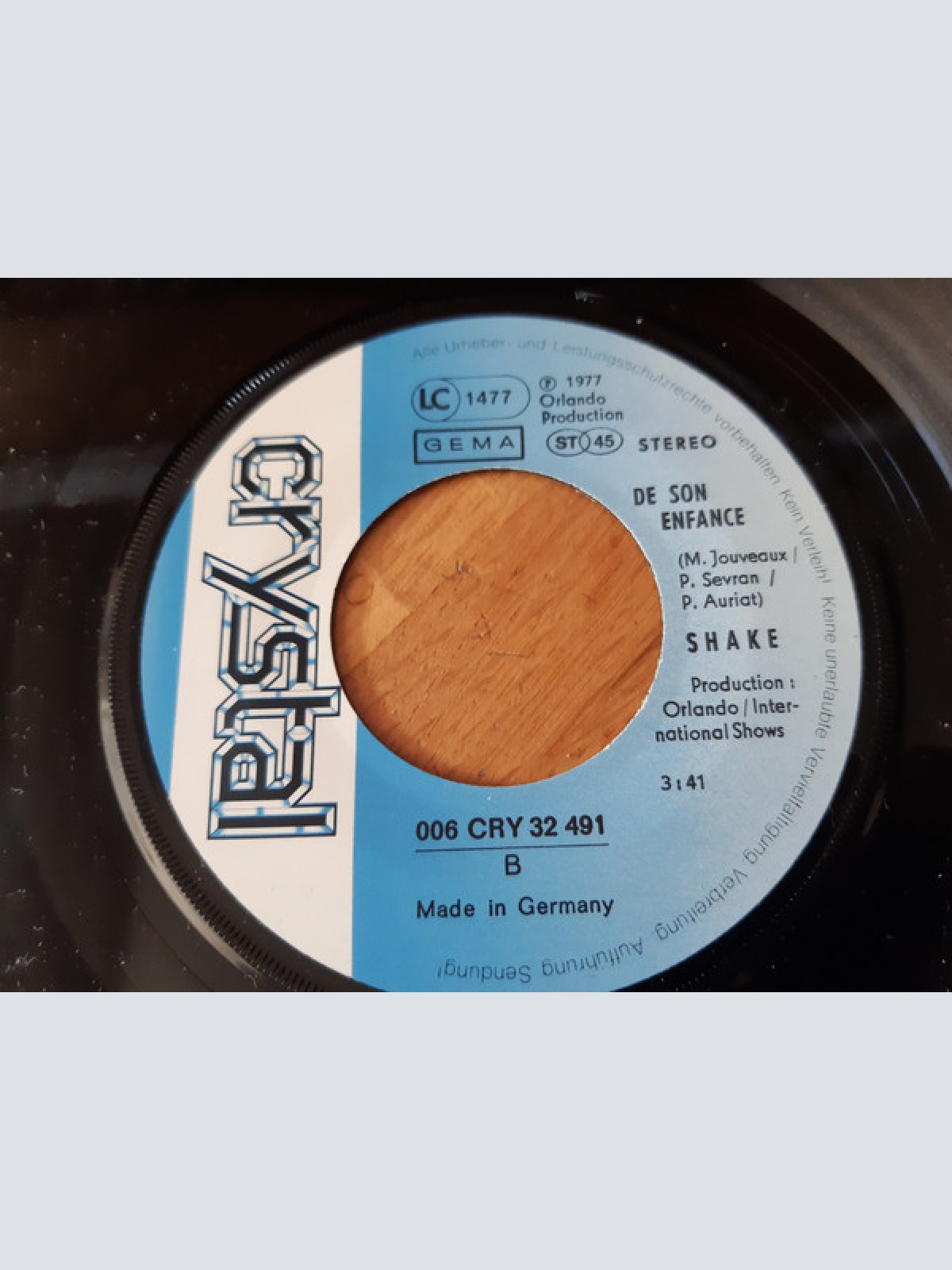 Vinyl / Shake (4) - I'm Singing This Song For You / De Son Enfance