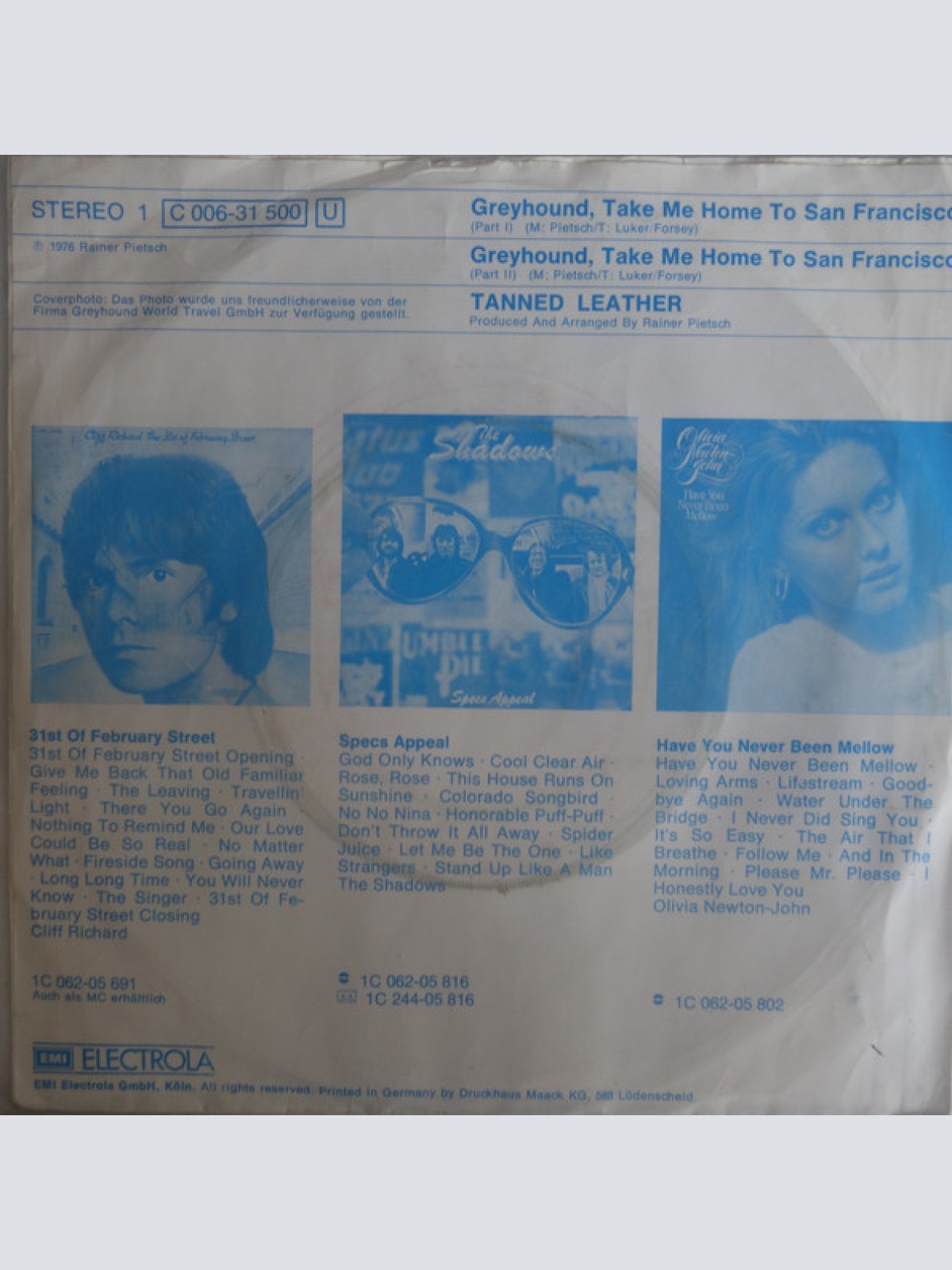 Vinyl / Tanned Leather - Greyhound, Take Me Home To San Francisco