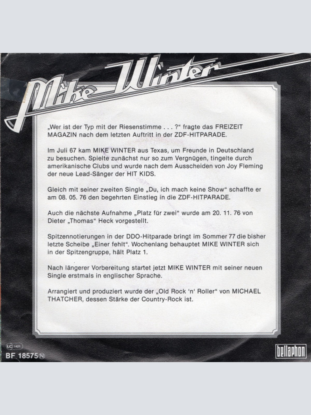 Vinyl / Mike Winter - Old Rock'n' Roller