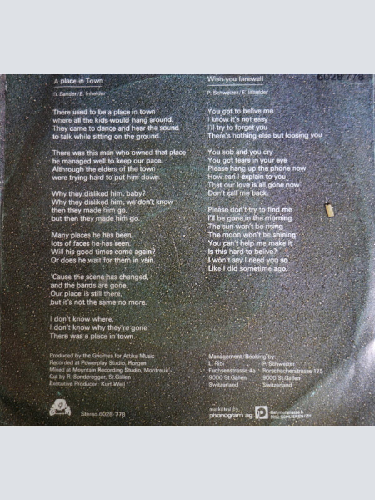 Vinyl / Westward - A Place In Town