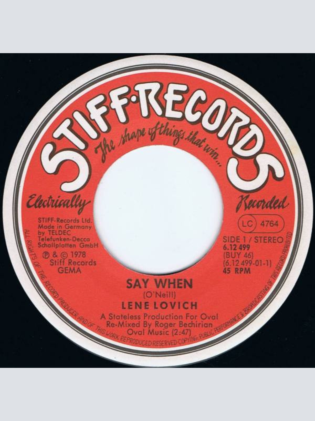 Vinyl / Lene Lovich - Say When