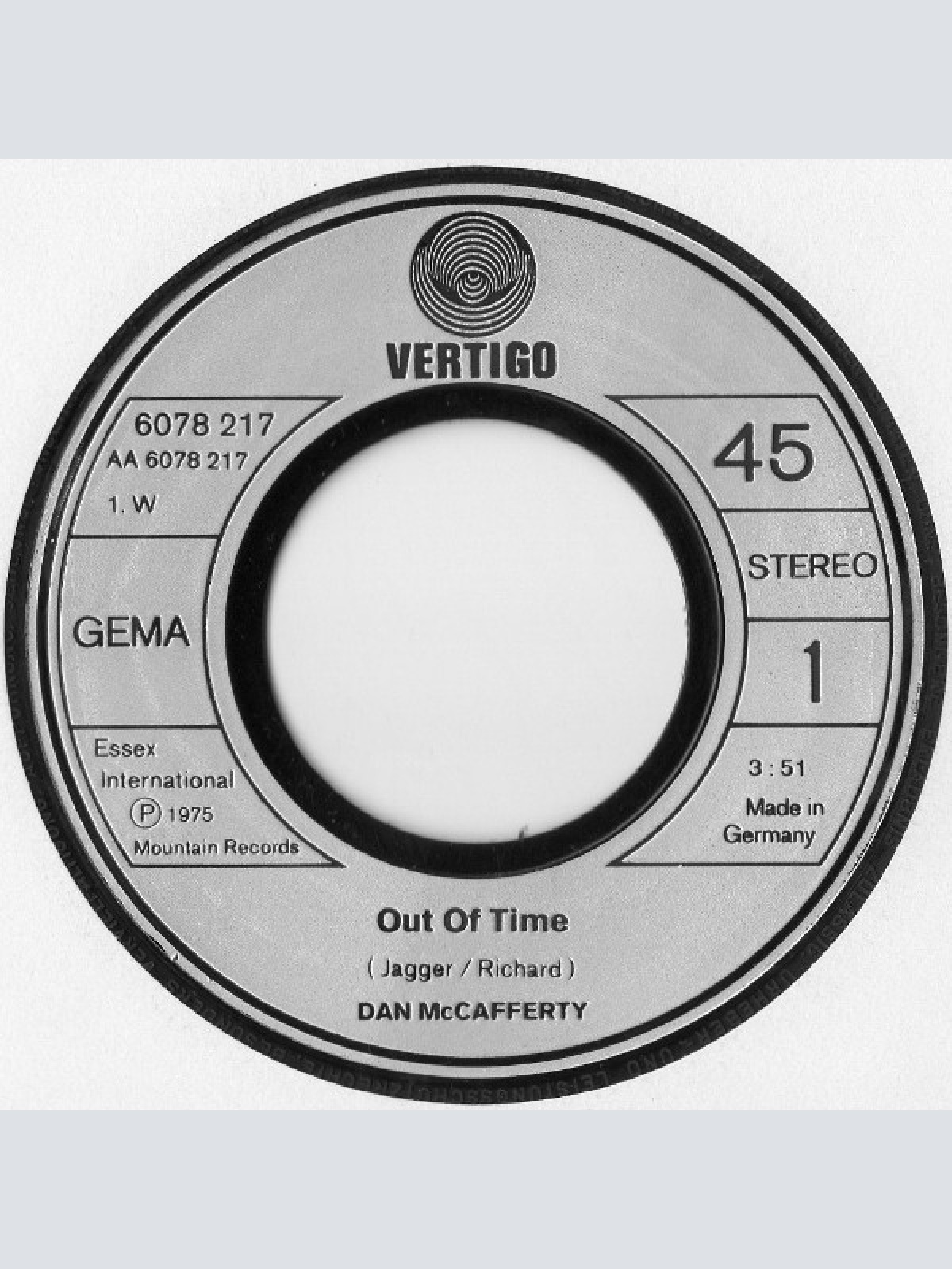 Vinyl / Dan McCafferty - Out Of Time