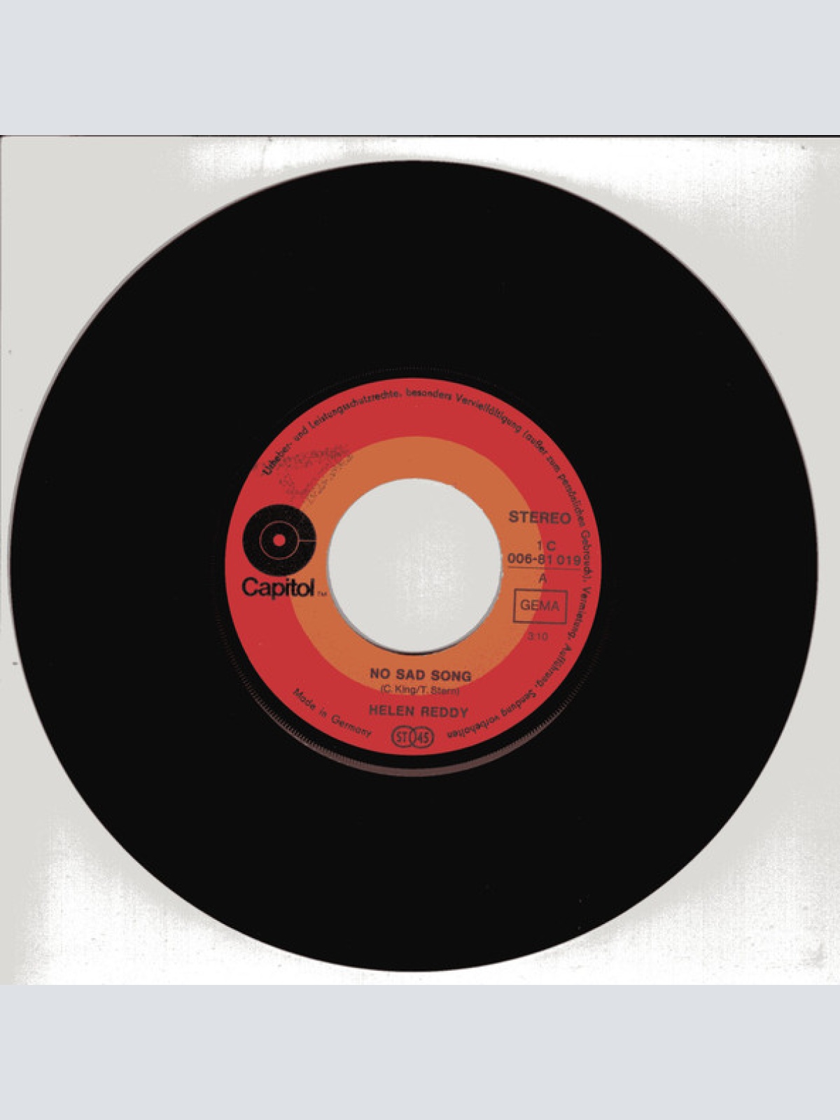 Vinyl / Helen Reddy - No Sad Song / More Than You Could Take