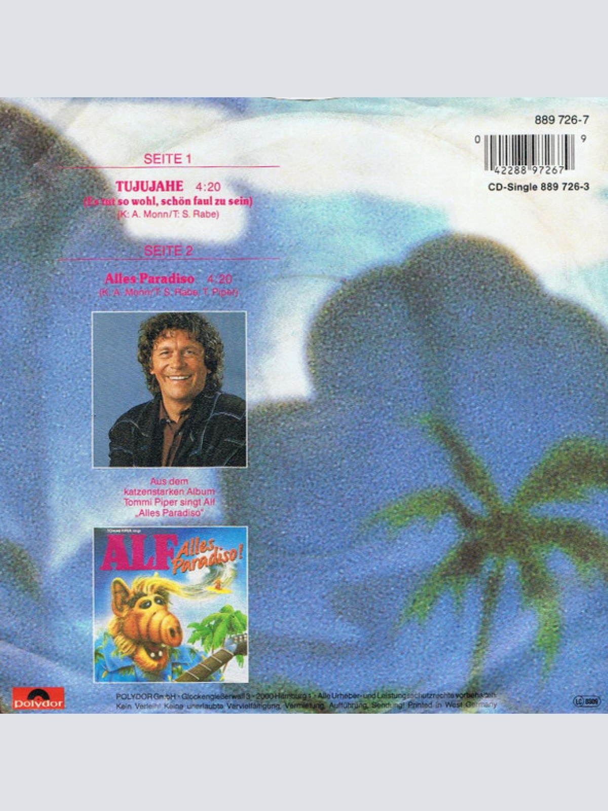 Vinyl / Tommi Piper* Singt Alf (2) - Tujujahe (Es Tut So Wohl, Schön Faul Zu Sein)