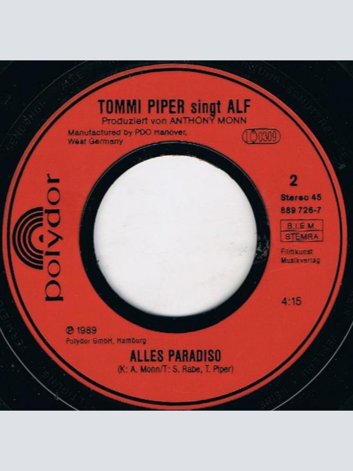 Vinyl / Tommi Piper* Singt Alf (2) - Tujujahe (Es Tut So Wohl, Schön Faul Zu Sein)