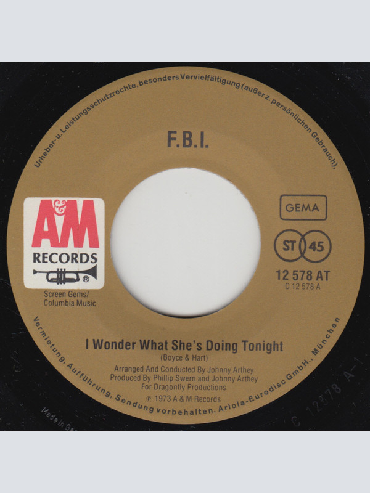 Vinyl / F.B.I. (10) - I Wonder What She's Doing Tonight