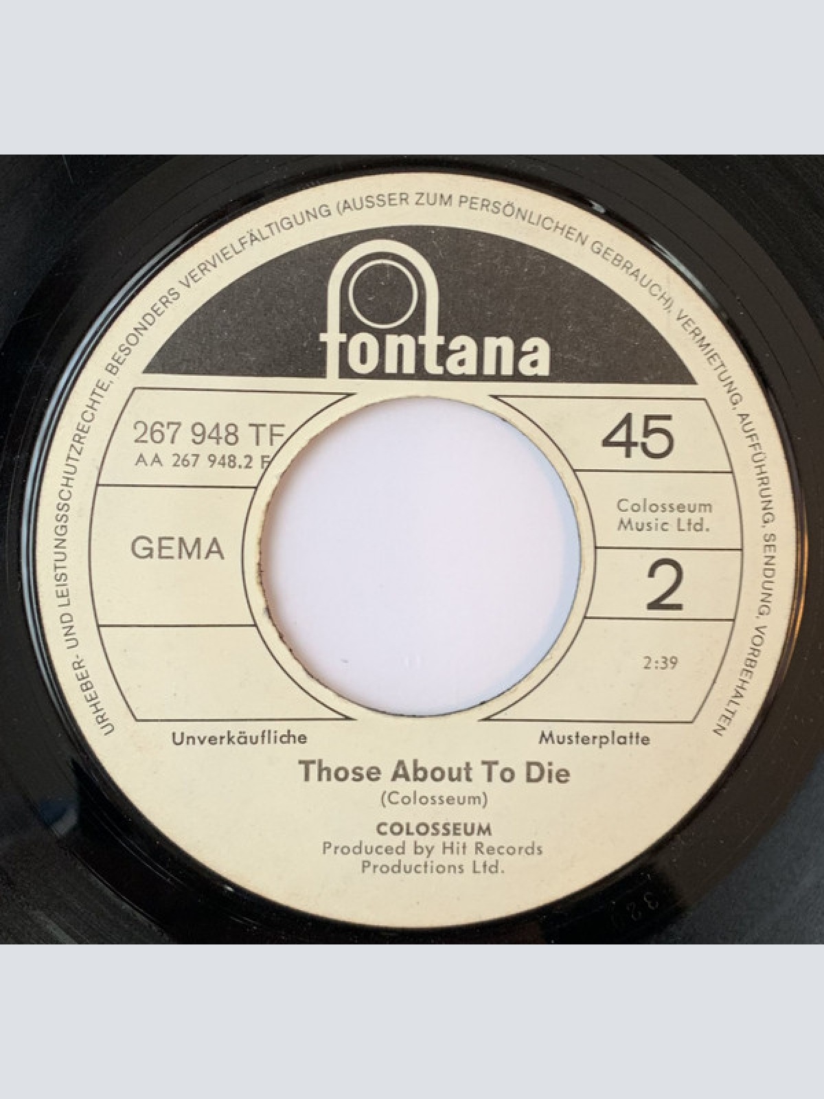 Vinyl / Colosseum - Walking In The Park / Those About To Die