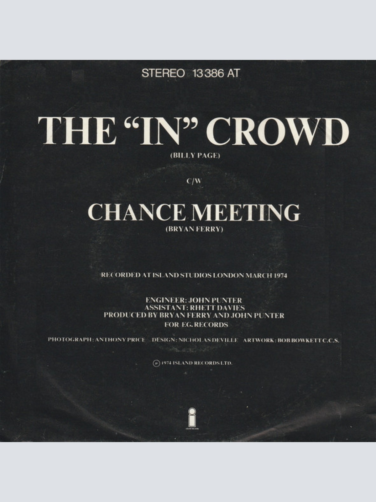 Vinyl / Bryan Ferry - The "In" Crowd