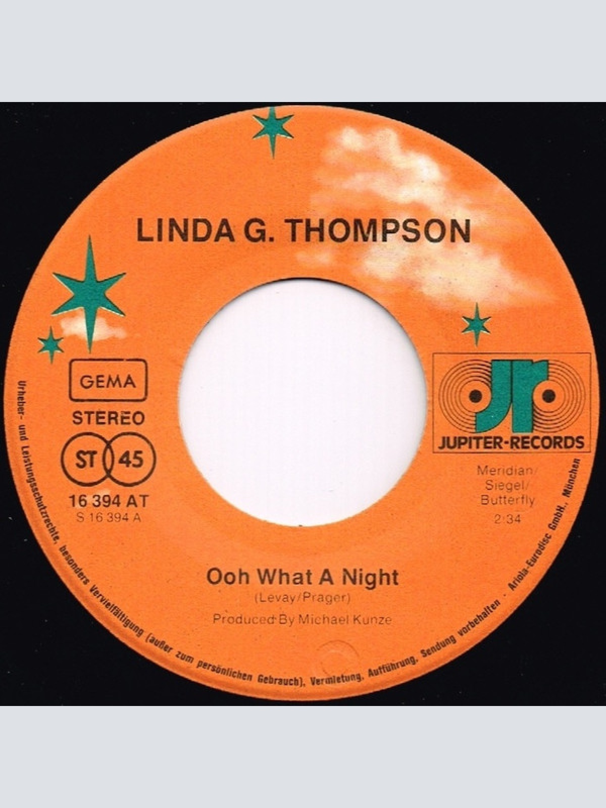 Vinyl / Linda G. Thompson - Ooh What A Night (Part I & II)
