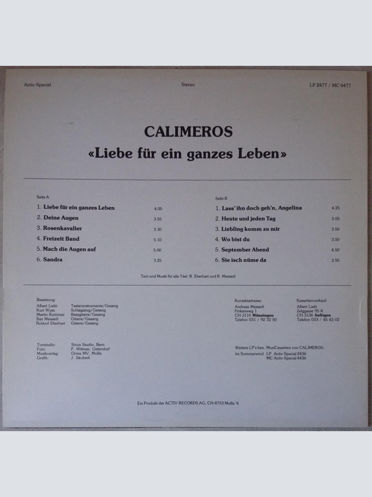 Vinyl / Calimeros - Liebe Für Ein Ganzes Leben