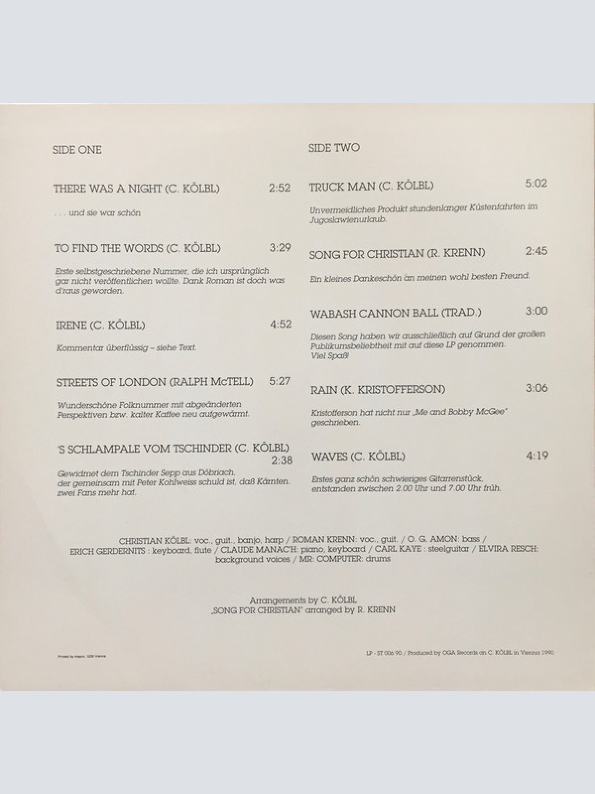 Vinyl / Christian Kölbl / Roman Krenn - To Find The Words...