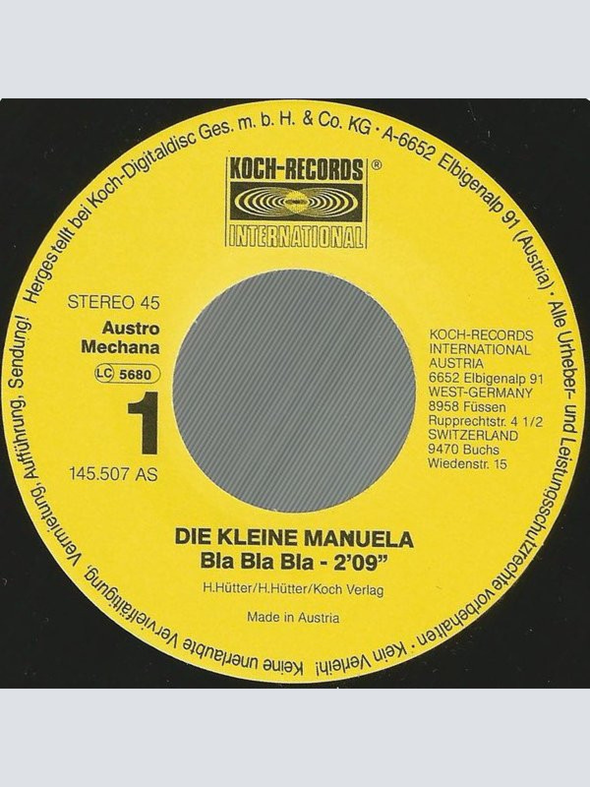 Vinyl / Die Kleine Manuela - Bla Bla Bla
