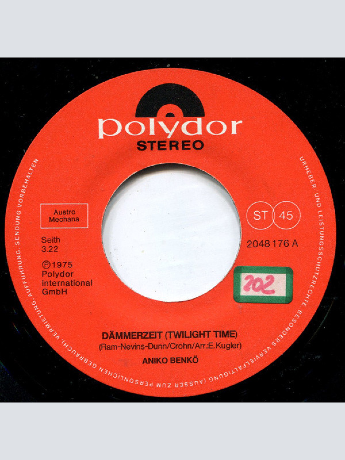 Vinyl / Aniko Benkö - Twilight Time (Dämmerzeit) / Ein Krug Geht Zum Brunnen