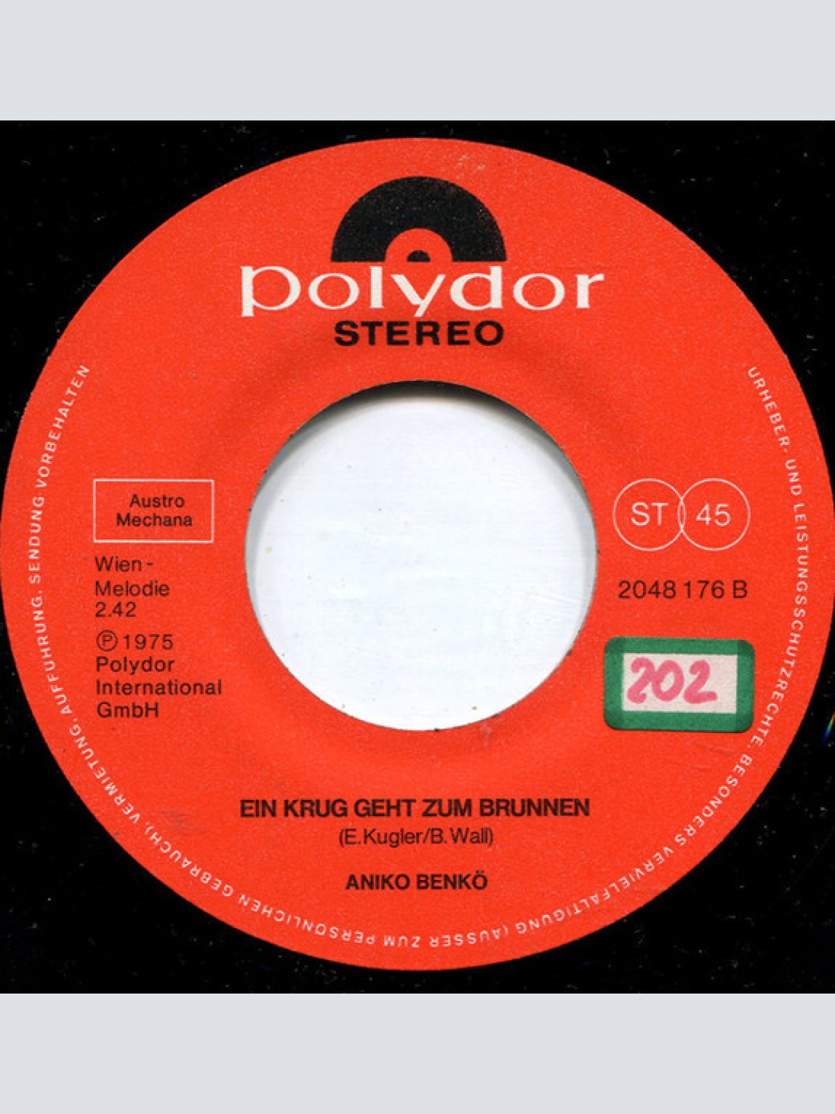 Vinyl / Aniko Benkö - Twilight Time (Dämmerzeit) / Ein Krug Geht Zum Brunnen