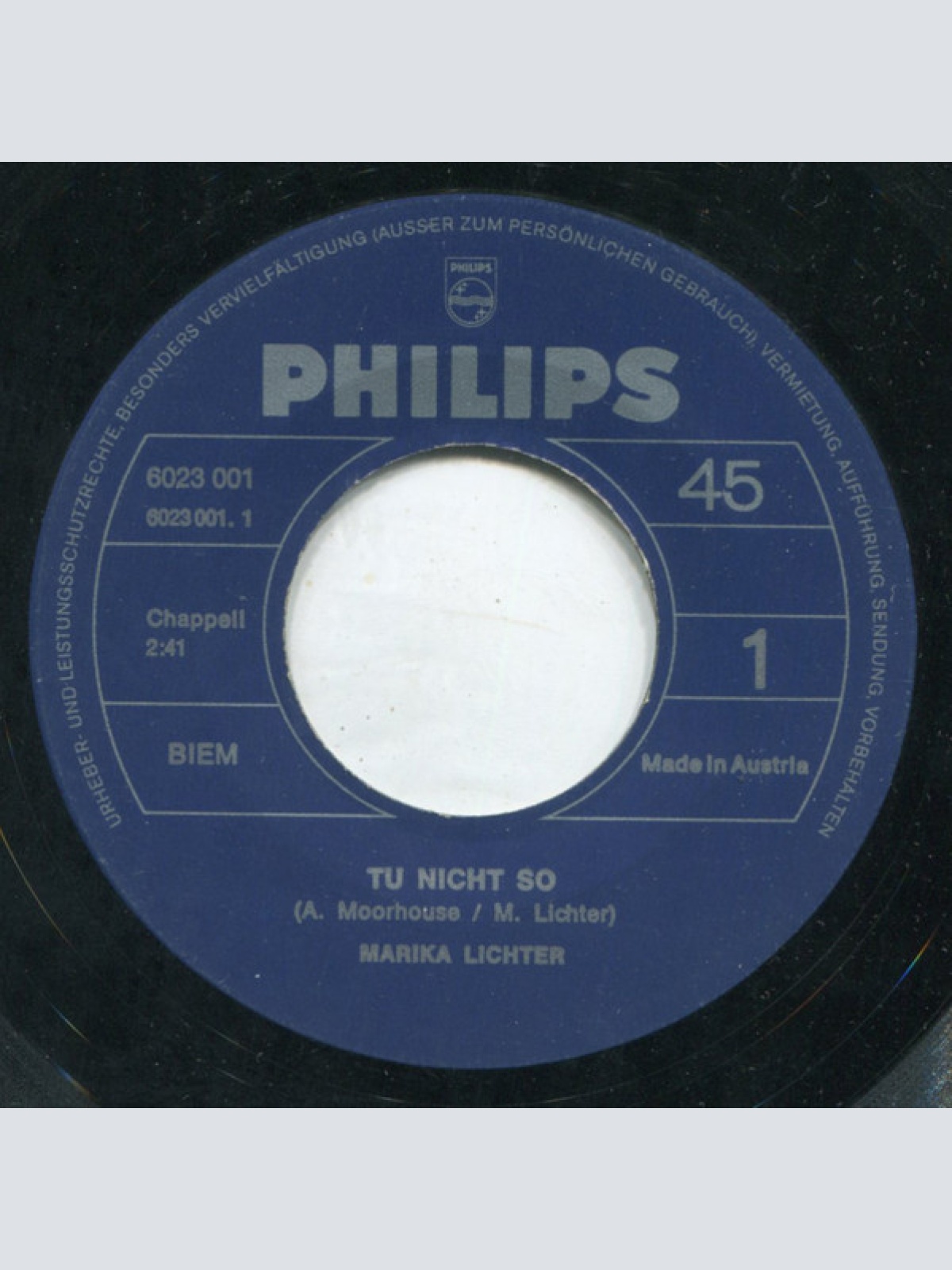 Vinyl / Marika Lichter - Tu Nicht So