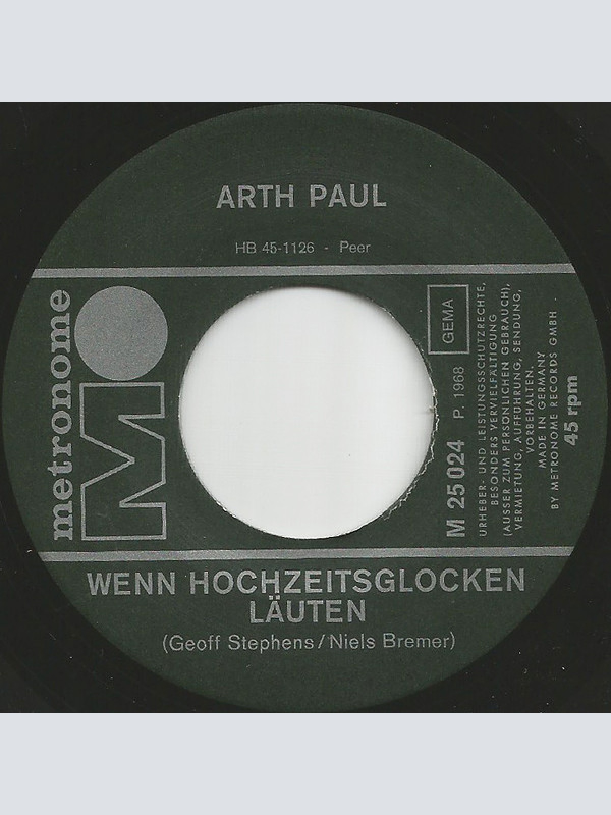 Vinyl / Arth Paul - Wenn Hochzeitsglocken Läuten