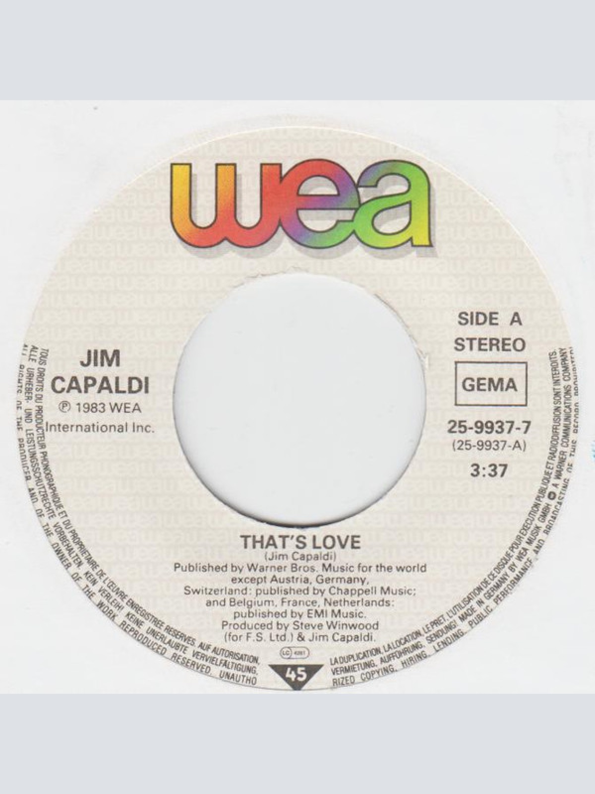 Vinyl / Jim Capaldi - That's Love