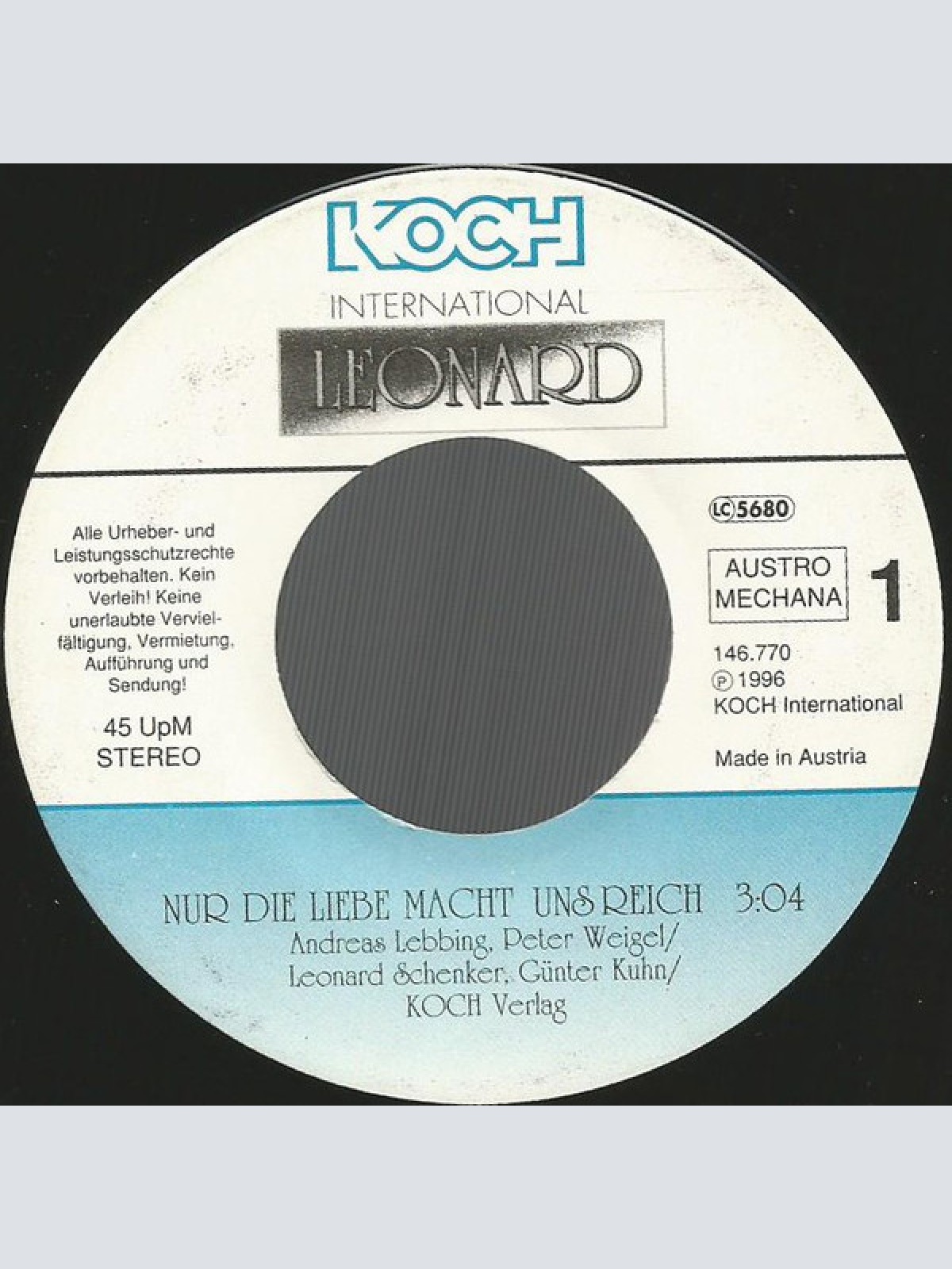 Vinyl / Leonard - Nur Die Liebe Macht Uns Reich