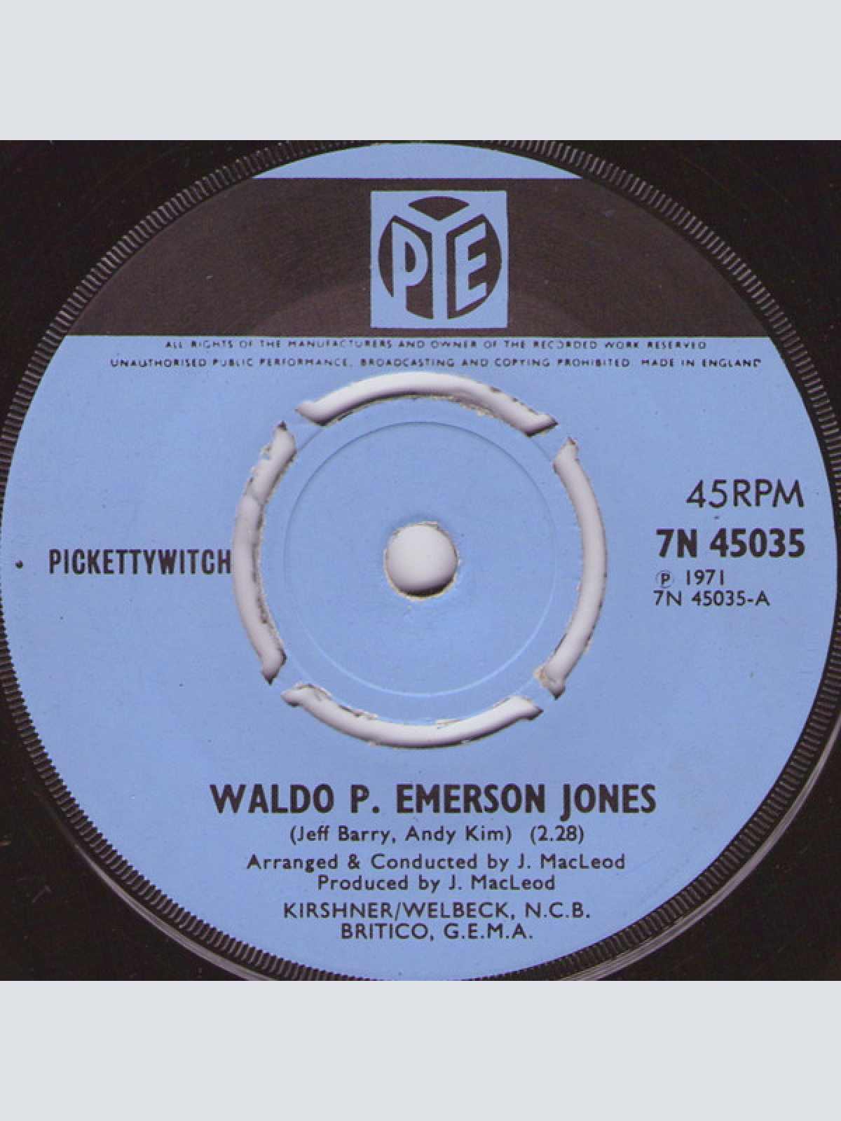 Vinyl / Pickettywitch - Waldo P. Emerson Jones