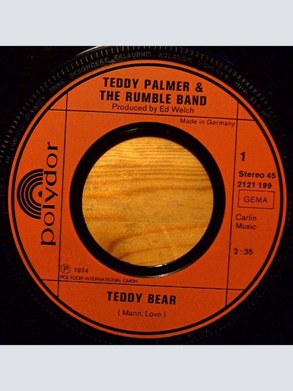 Vinyl / Teddy Palmer & The Rumble Band - Teddy Bear