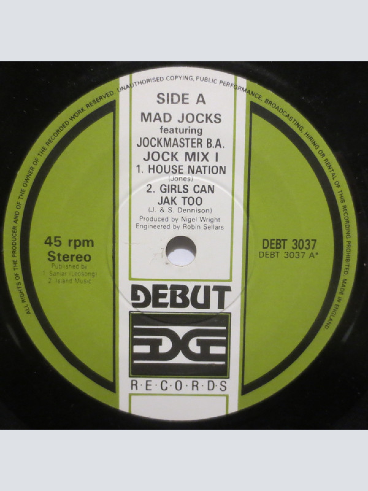 Vinyl / Mad Jocks Featuring Jockmaster B.A. - Jock Mix 1