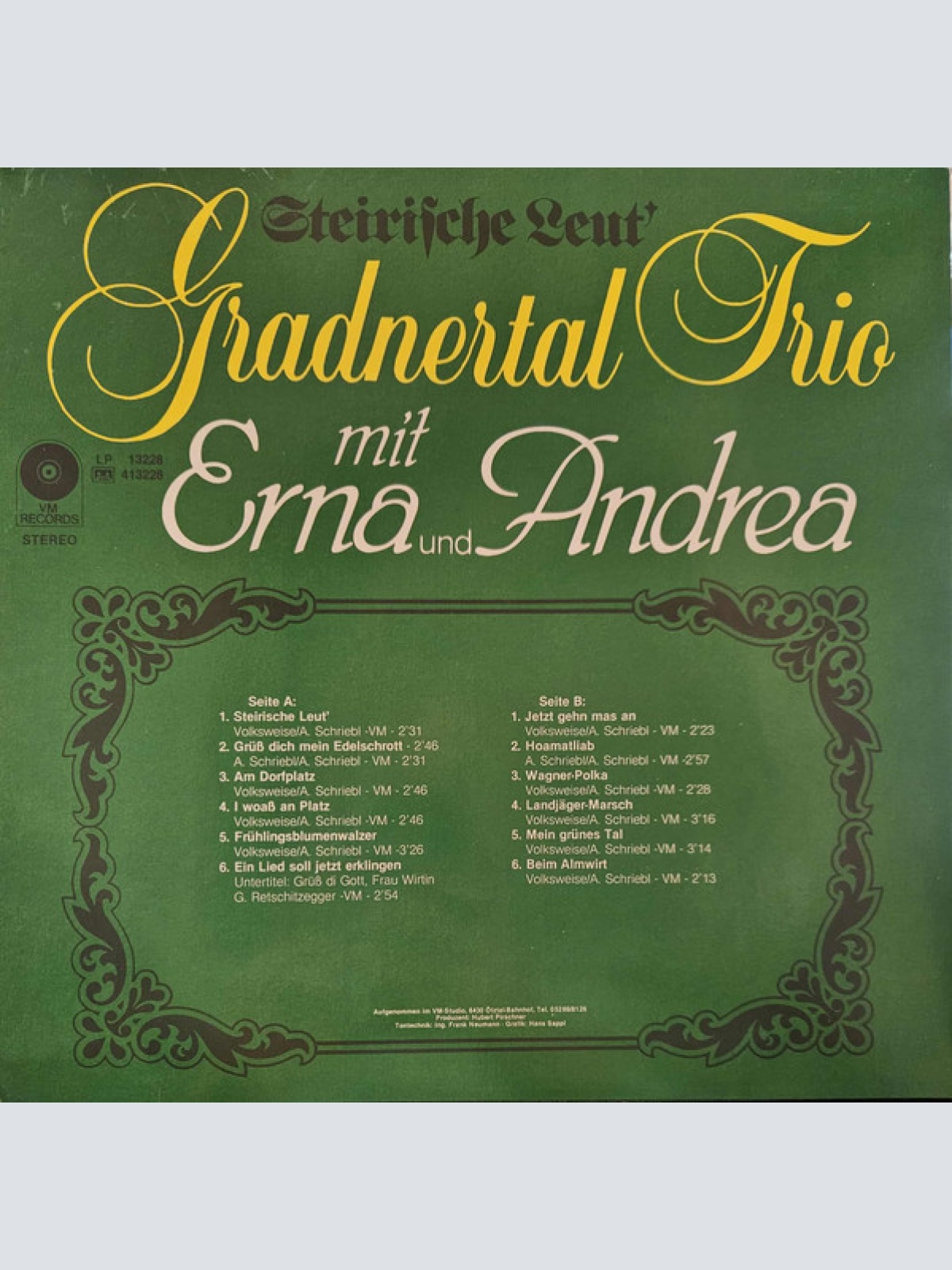 Vinyl / Gradnertal Trio Mit Erna (9) Und Andrea (255) - Steirische Leut