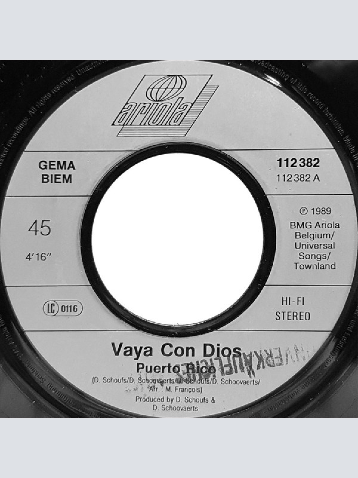 Vinyl / Vaya Con Dios - Puerto Rico