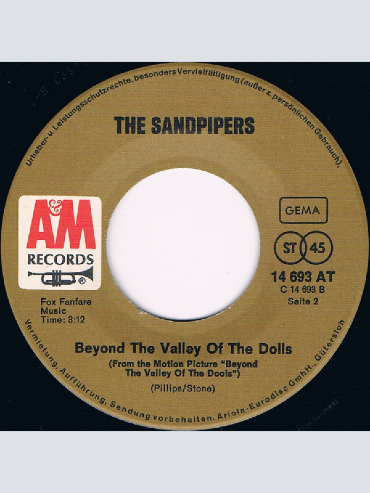 Vinyl / The Sandpipers - Santo Domingo / Beyond The Valley Of The Dolls