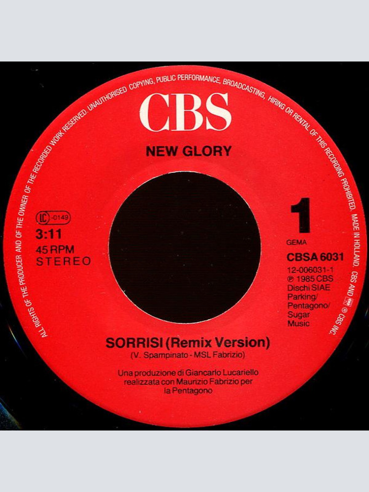 Vinyl / New Glory - Sorrisi