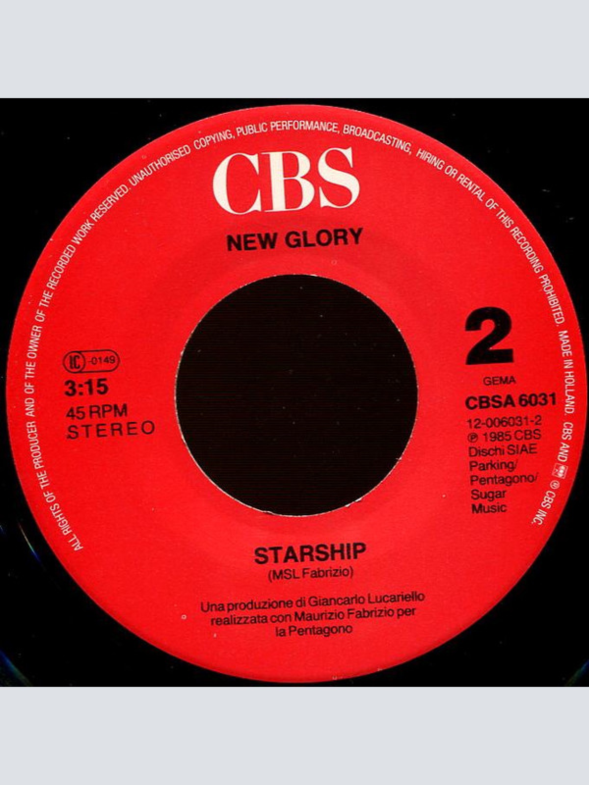 Vinyl / New Glory - Sorrisi