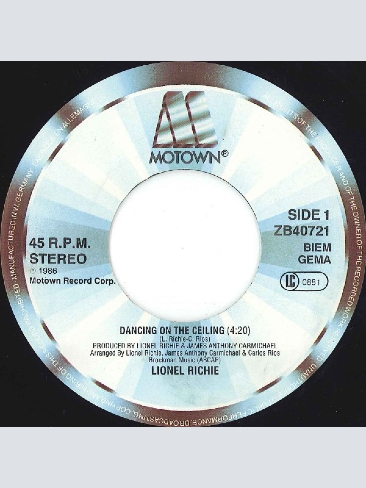 Vinyl / Lionel Richie - Dancing On The Ceiling