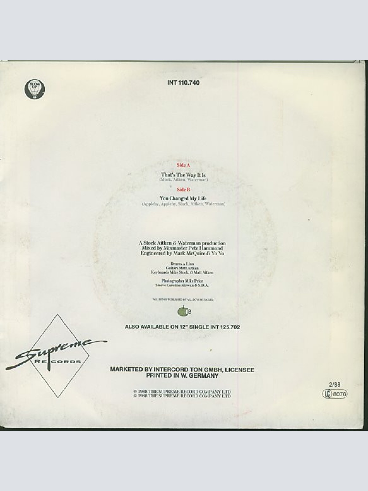 Vinyl / Mel & Kim - That's The Way It Is