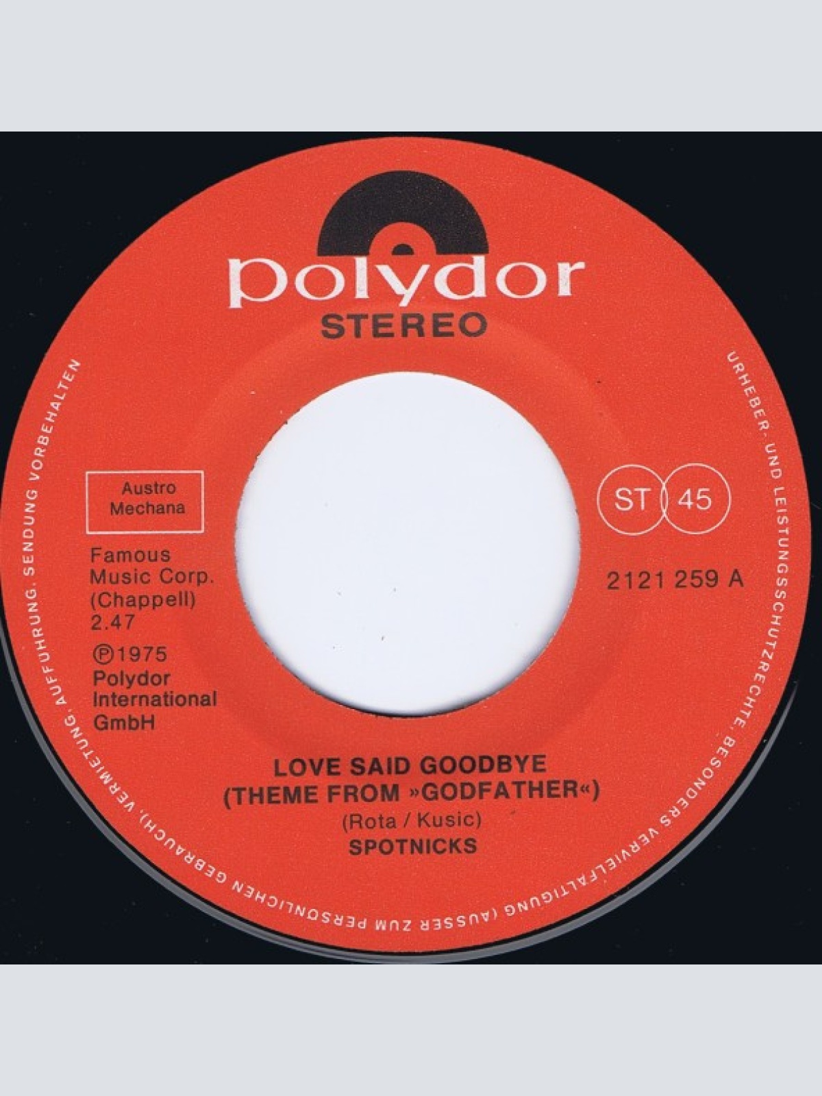 Vinyl / The Spotnicks - Love Said Goodbye