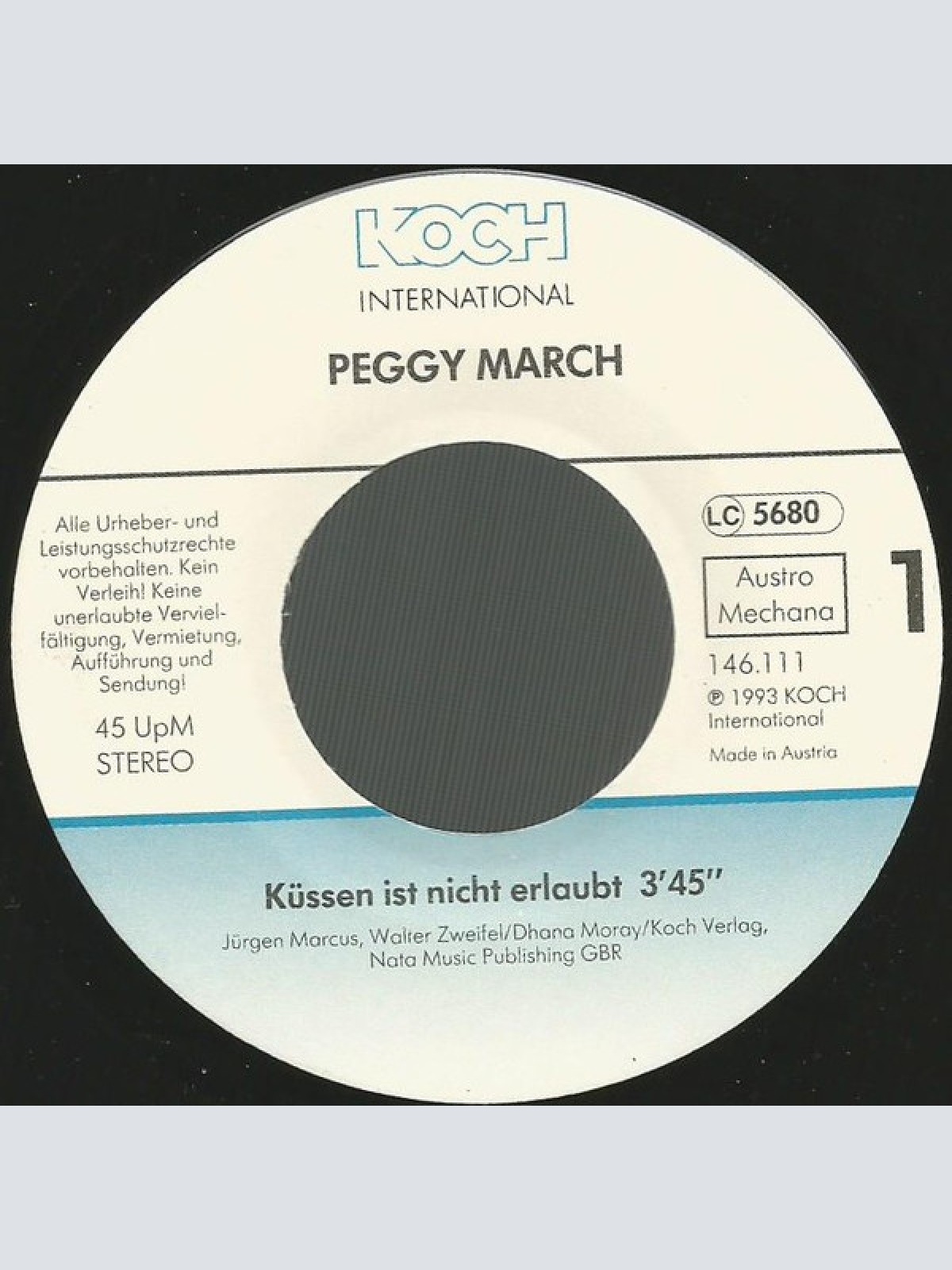 Vinyl / Peggy March - Küssen Ist Nicht Erlaubt