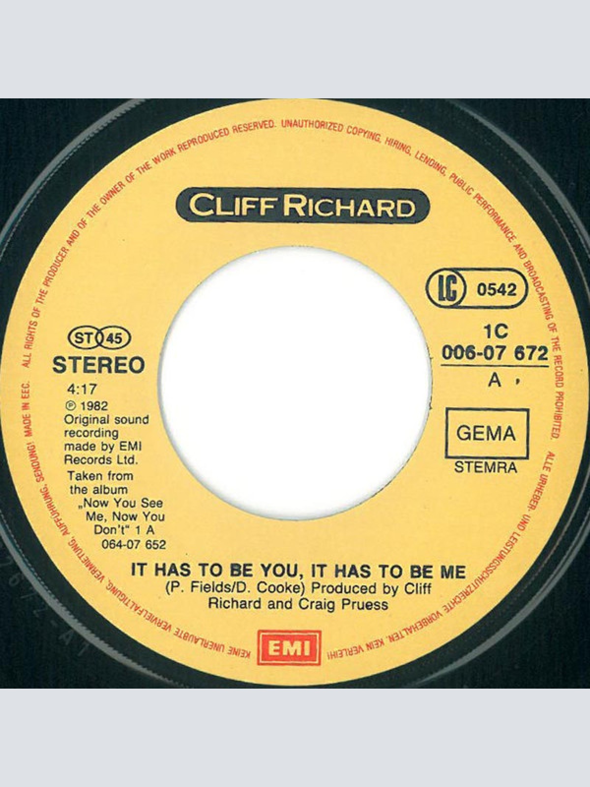 Vinyl / Cliff Richard - It Has To Be You, It Has To Be Me