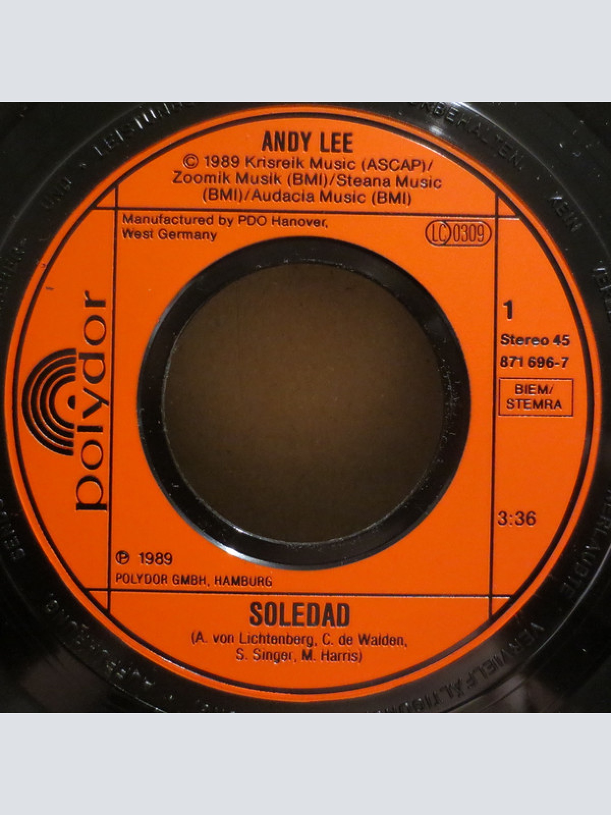 Vinyl / Andy Lee - Soledad