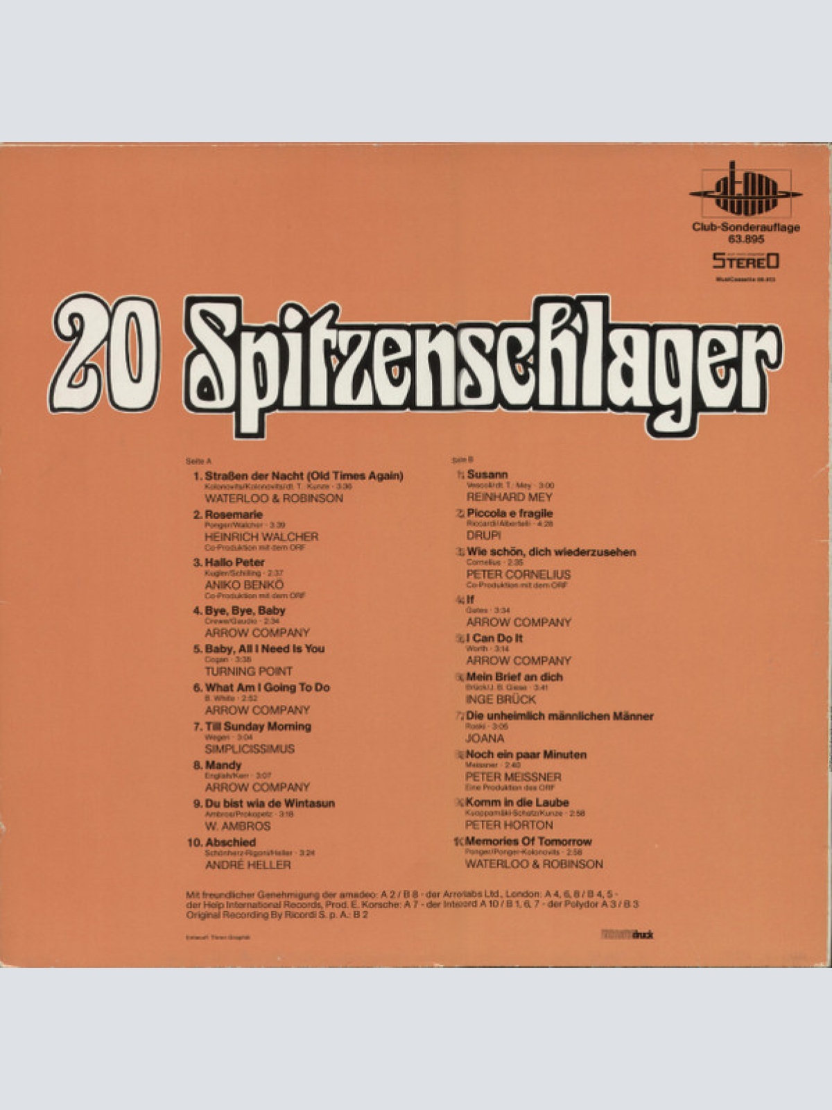 Vinyl / Various - 20 Spitzenschlager