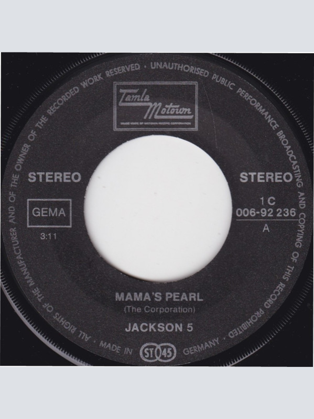 Vinyl / Jackson Five* - Mama's Pearl