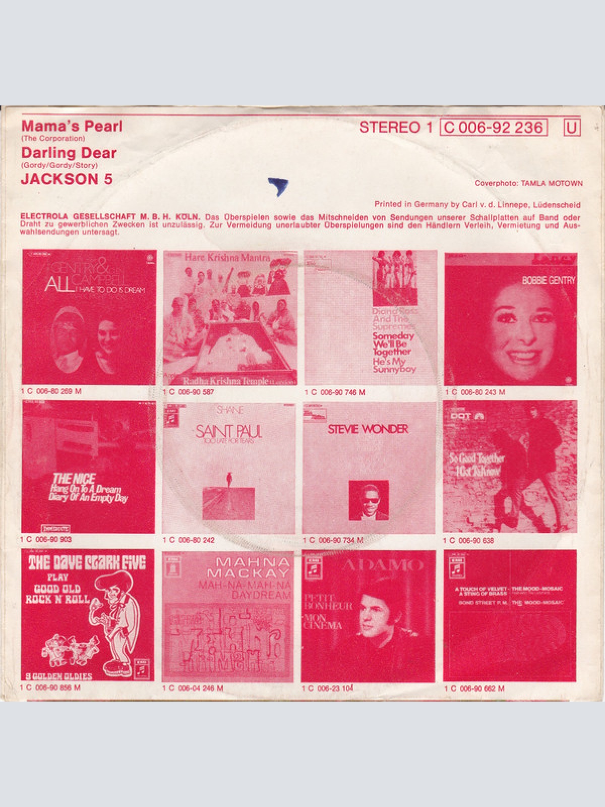 Vinyl / Jackson Five* - Mama's Pearl