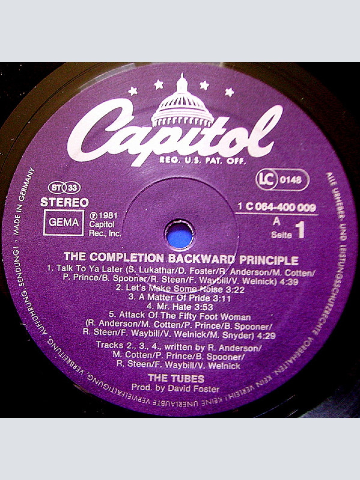 Vinyl / Tubes* - The Completion Backward Principle