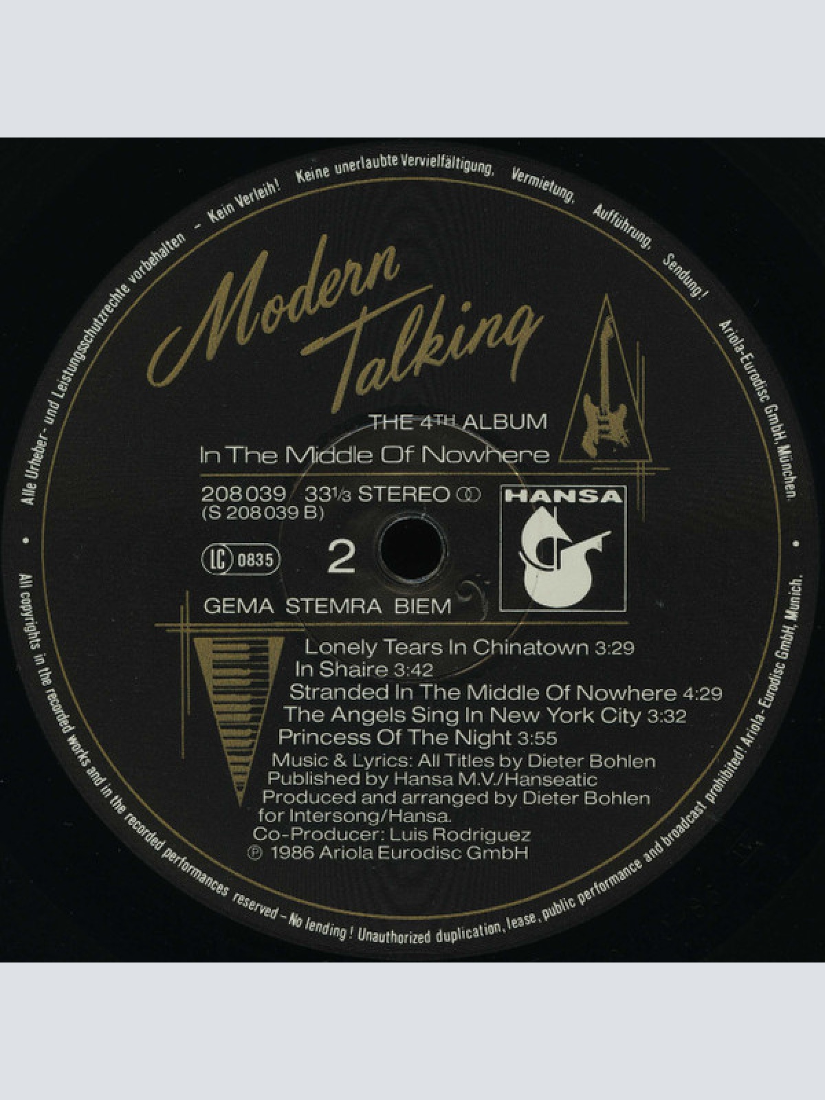 Vinyl / Modern Talking - In The Middle Of Nowhere - The 4th Album