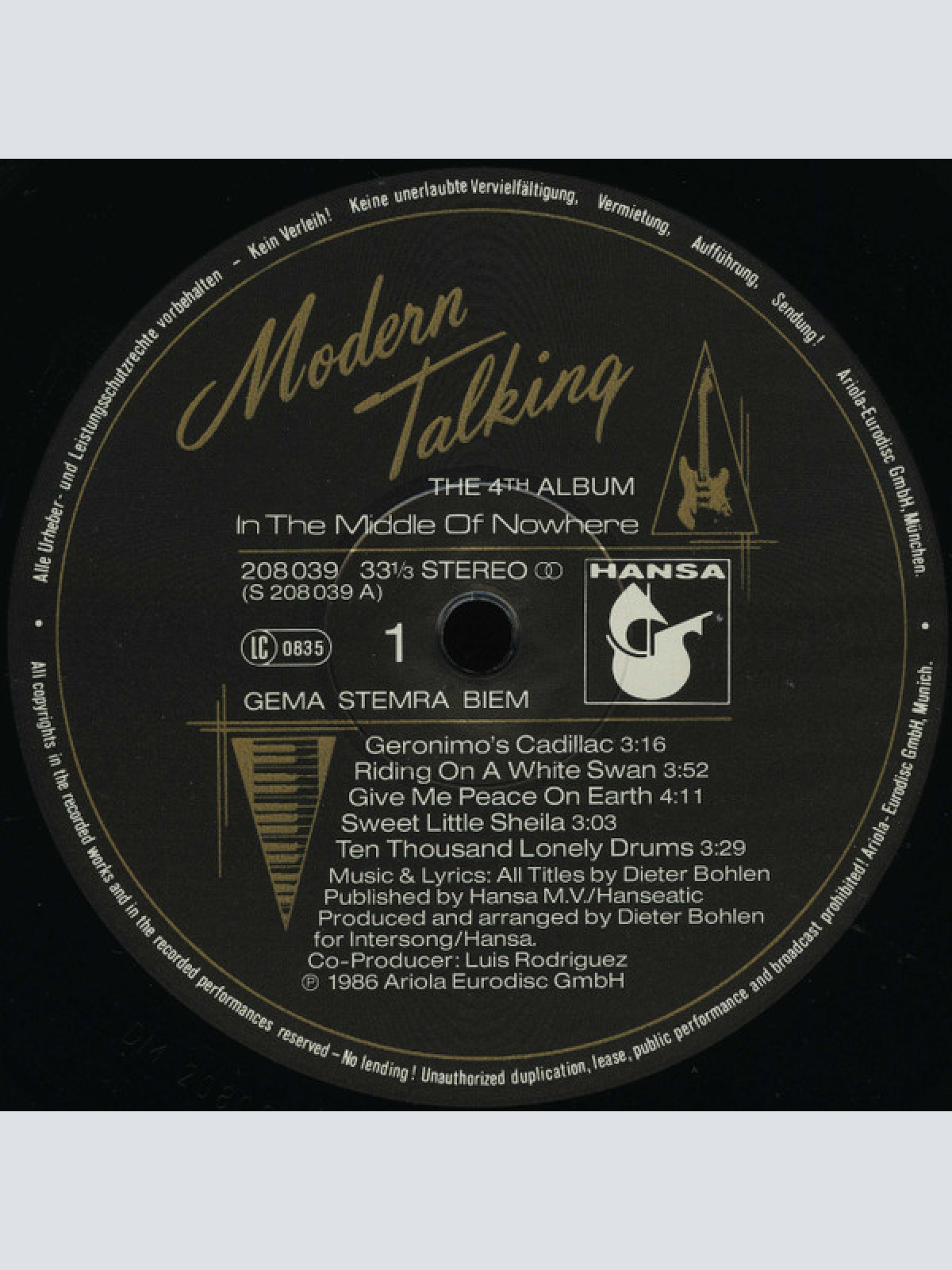 Vinyl / Modern Talking - In The Middle Of Nowhere - The 4th Album